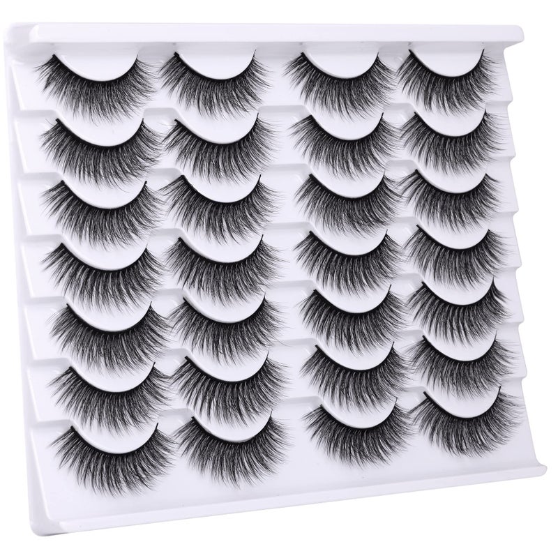 Newcally Lashes False Eyelashes Natural Wispy Light Volume Faux Mink Lashes 14 Pairs Pack - Image 5